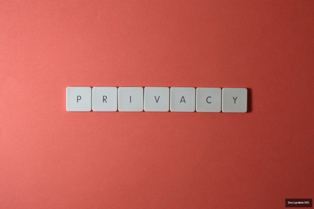 Touches de clavier blanches formant le mot PRIVACY sur fond rouge
